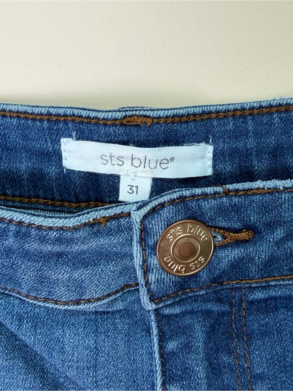 STS Blue Women's Mid-Rise Washed Blue Denim Shorts - Picture 3 of 6